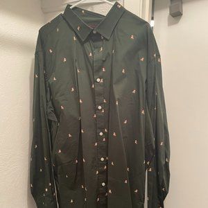 UntuckIt Long Sleeve Button Down Shirt XXXL Santa Bulldogs